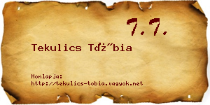 Tekulics Tóbia névjegykártya